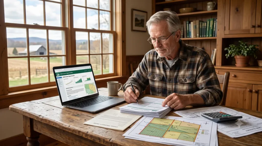 A senior man reviewing the documents-Can I Get a Federal Grant and Sell My Land? 2