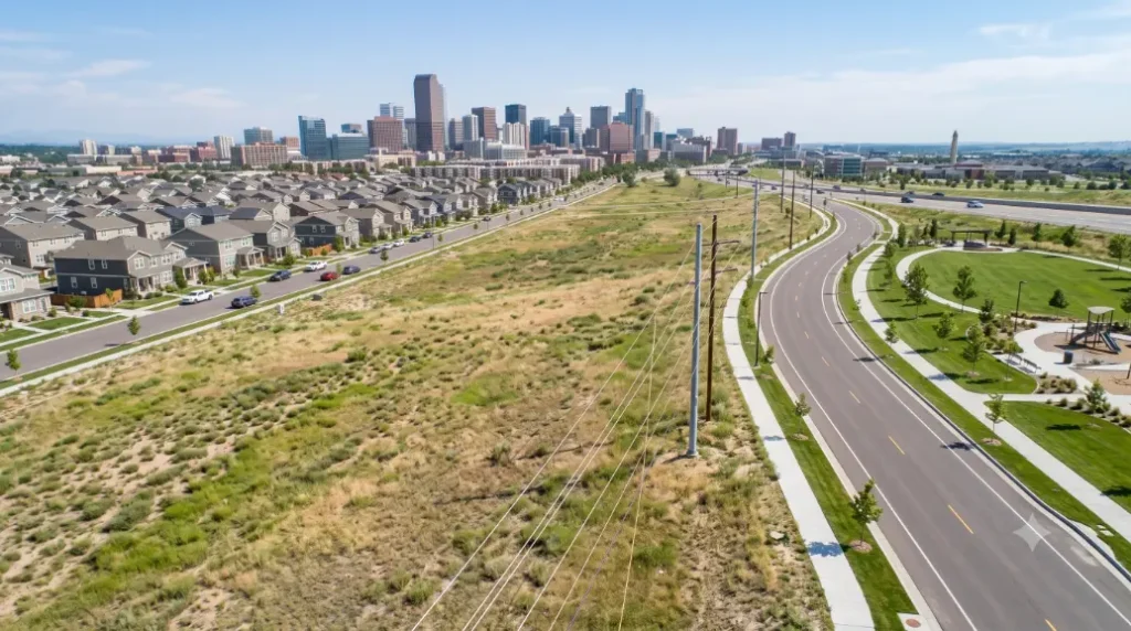 A wide-angle view of a city skyline near a park-Can I sell my land to the city?1