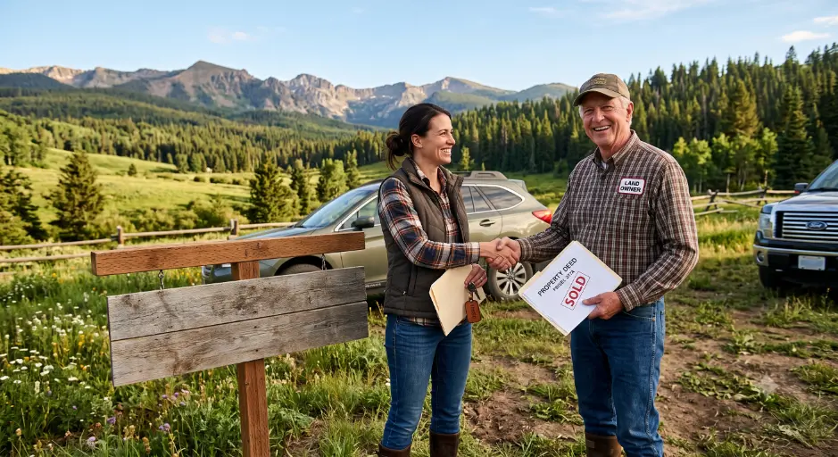 Handshake seals land sale in mountain valley- How do I sell my land without a realtor? 1