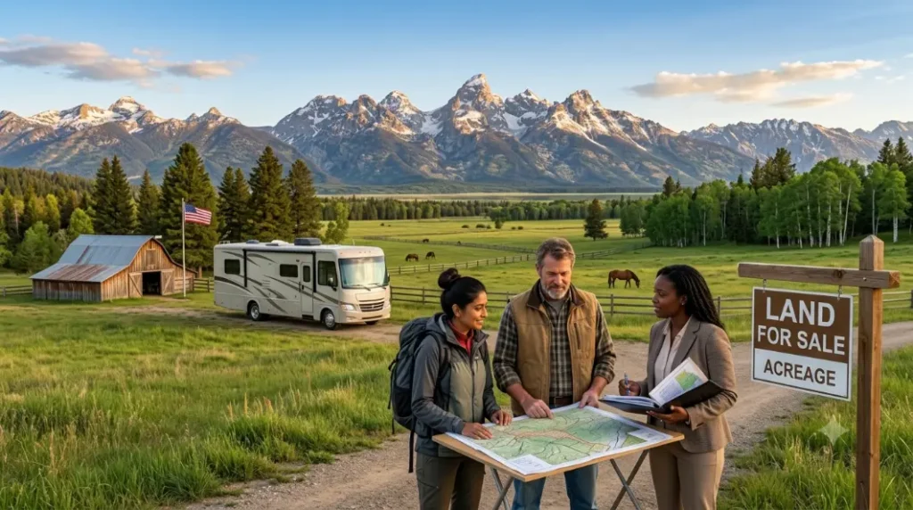 Land sale discussion in a beautiful mountain valley-Can I Sell My Land to Travellers?1