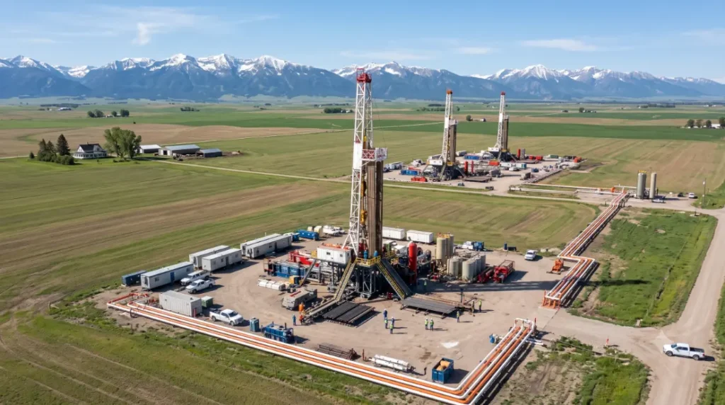 An oil rig is standing in the middle of a green field-How Do I Sell My Land to Natural Gas Miners?1