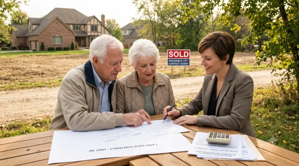Couple reviews land sale with agent on site-If I Sell My Land and Collect Social Security, What Happens? 1