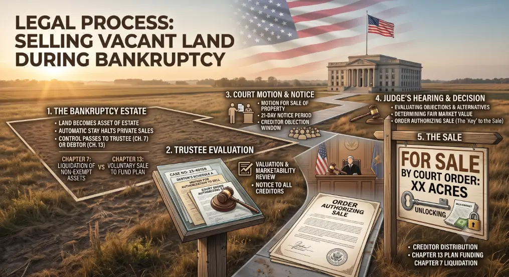 Infographic explaining bankruptcy land sales-I'm in Bankruptcy—Do I Have to Sell My Land? 3